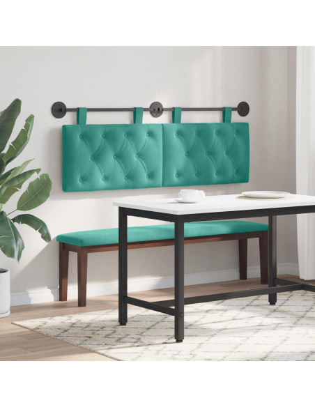 Testata appesa Turchese 130 x 55 x 7 cm Velluto
