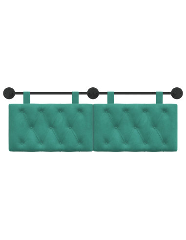 Testata appesa Turchese 130 x 55 x 7 cm Velluto