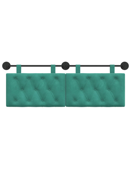 Testata appesa Turchese 130 x 55 x 7 cm Velluto