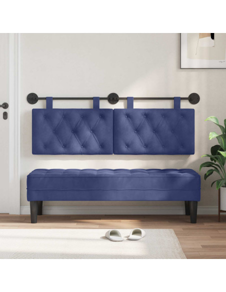 Testata appesa Blu Polizia 130 x 55 x 7 cm Velluto