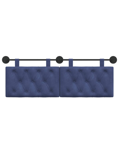 Testata appesa Blu Polizia 130 x 55 x 7 cm Velluto
