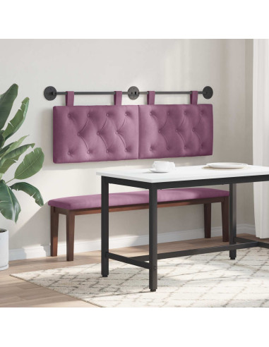 Testata appesa Montaggio a parete Viola 130 x 55 x 7 cm Velluto