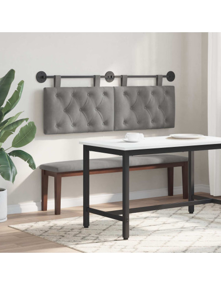 Testata appesa Grigio scuro 150 x 55 x 7 cm Velluto
