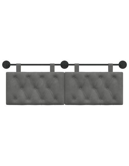 Testata appesa Grigio scuro 150 x 55 x 7 cm Velluto