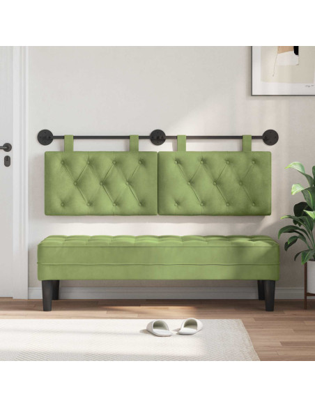 Testata appesa Verde chiaro 150 x 55 x 7 cm Velluto