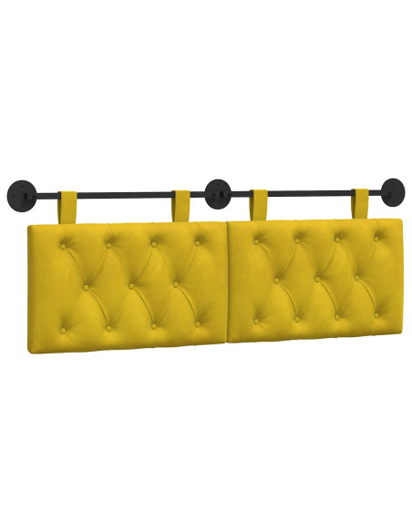 Testata appesa Giallo 150 x 55 x 7 cm Velluto