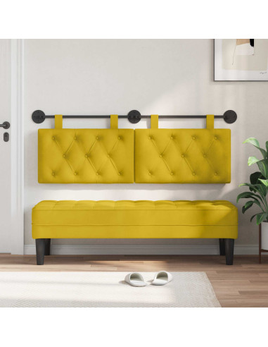 Testata appesa Giallo 150 x 55 x 7 cm Velluto