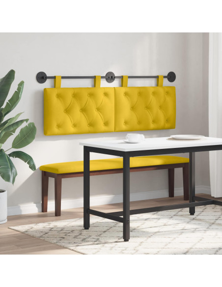 Testata appesa Giallo 150 x 55 x 7 cm Velluto