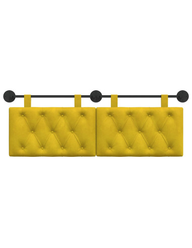 Testata appesa Giallo 150 x 55 x 7 cm Velluto