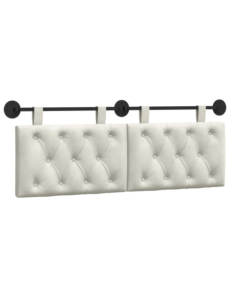 Testata appesa Montaggio a parete Crema 150 x 55 x 7 cm Velluto