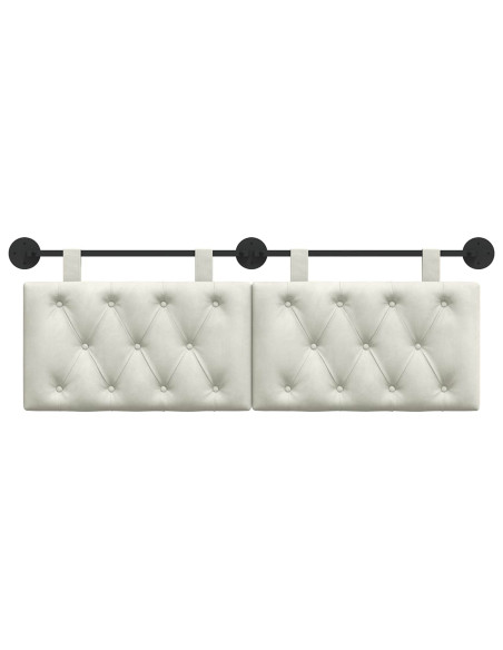 Testata appesa Montaggio a parete Crema 150 x 55 x 7 cm Velluto