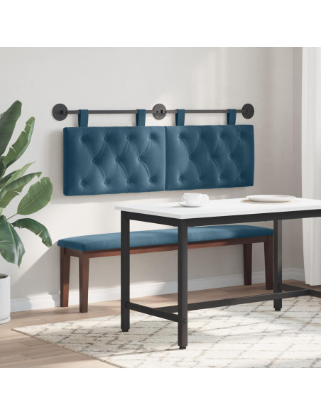 Testata appesa Montaggio a parete Blu 150 x 55 x 7 cm Velluto