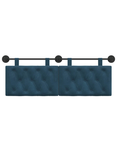 Testata appesa Montaggio a parete Blu 150 x 55 x 7 cm Velluto