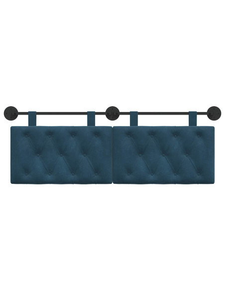 Testata appesa Montaggio a parete Blu 150 x 55 x 7 cm Velluto