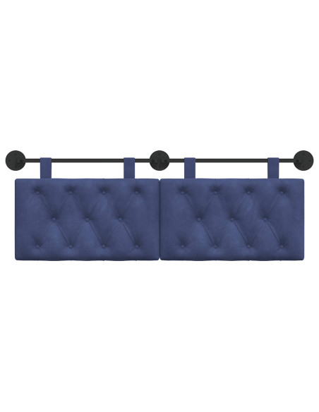 Testata appesa Blu Polizia 150 x 55 x 7 cm Velluto