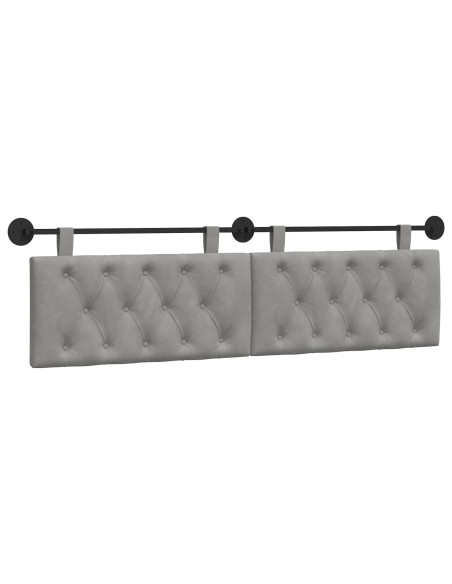 Testata appesa Grigio chiaro 170 x 55 x 7 cm Velluto