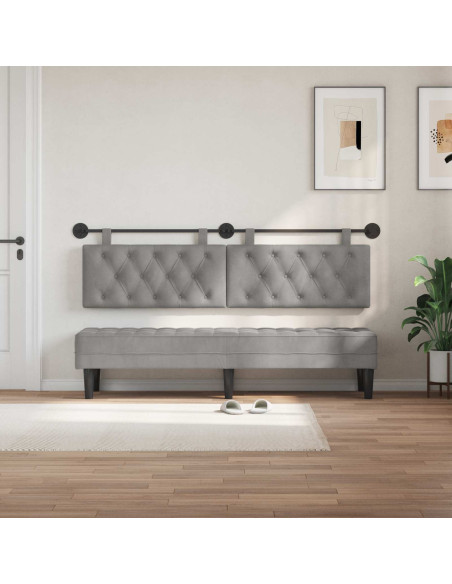 Testata appesa Grigio chiaro 170 x 55 x 7 cm Velluto