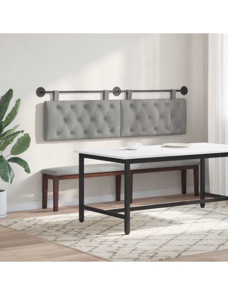 Testata appesa Grigio chiaro 170 x 55 x 7 cm Velluto