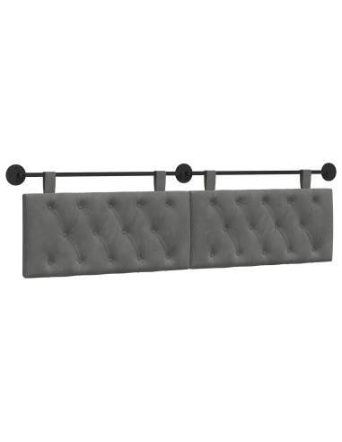Testata appesa Grigio scuro 170 x 55 x 7 cm Velluto