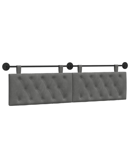 Testata appesa Grigio scuro 170 x 55 x 7 cm Velluto