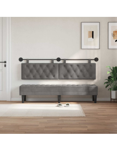 Testata appesa Grigio scuro 170 x 55 x 7 cm Velluto
