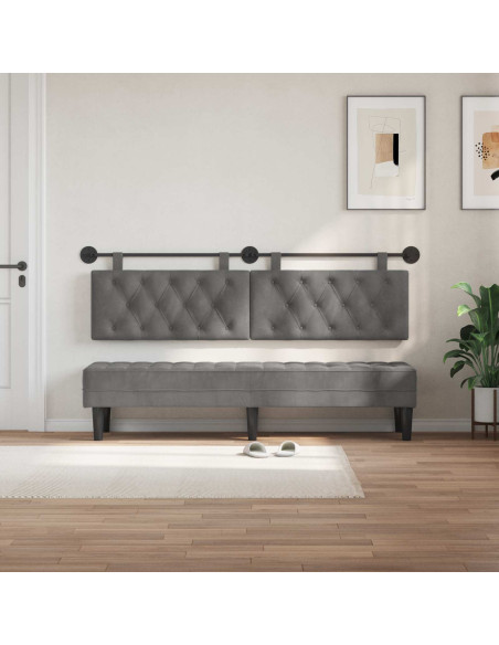 Testata appesa Grigio scuro 170 x 55 x 7 cm Velluto