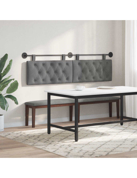 Testata appesa Grigio scuro 170 x 55 x 7 cm Velluto