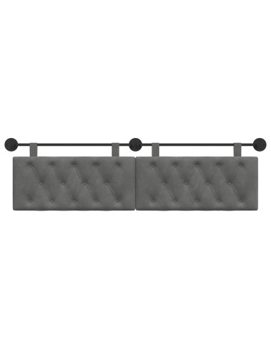 Testata appesa Grigio scuro 170 x 55 x 7 cm Velluto
