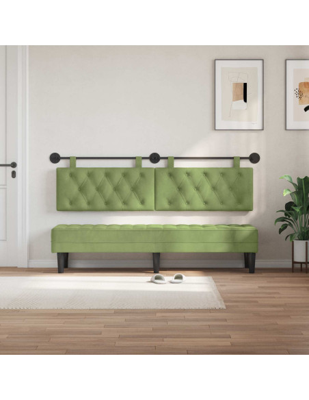 Testata appesa Verde chiaro 170 x 55 x 7 cm Velluto