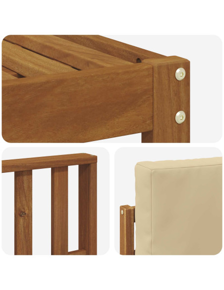 Set di divani da esterno con cuscino 6 pcs Naturale e Beige