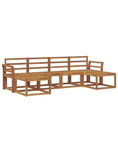 Set di divani da esterno 6 pcs Naturale Legno multistrato 2