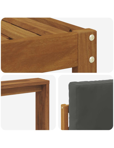 Set di divani da esterno con cuscino 6 pcs Naturale e Antracite