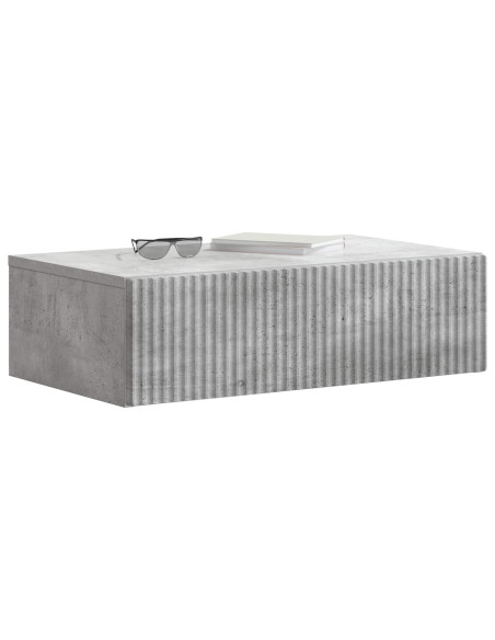 Tavolino da Parete Laterale Grigio Cemento 59 x 34,5 x 17 cm