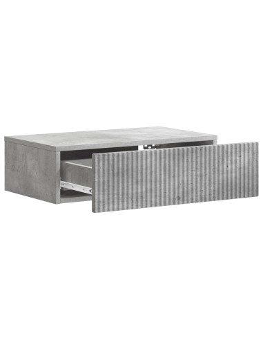 Tavolino da Parete Laterale Grigio Cemento 59 x 34,5 x 17 cm