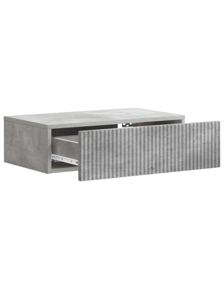 Tavolino da Parete Laterale Grigio Cemento 59 x 34,5 x 17 cm