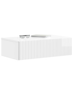 Tavolino da Parete Laterale Bianco Lucido 59 x 34,5 x 17 cm 2