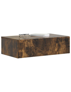 Tavolino da Parete Laterale Rovere Fumo 59 x 34,5 x 17 cm 2