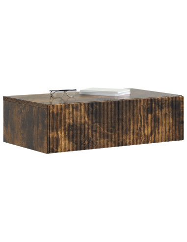 Tavolino da Parete Laterale Rovere Fumo 59 x 34,5 x 17 cm