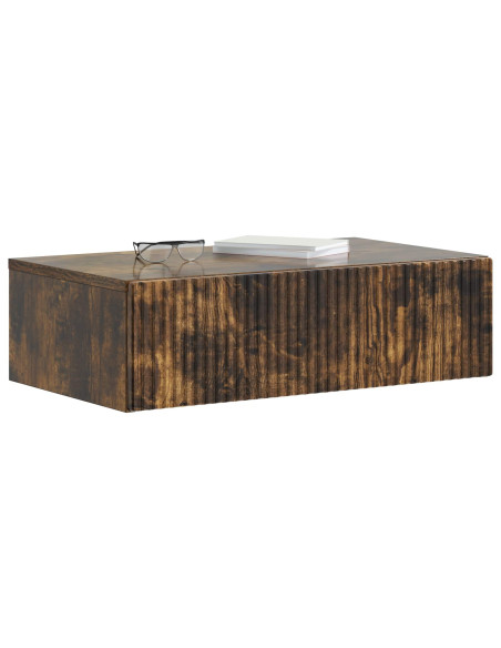 Tavolino da Parete Laterale Rovere Fumo 59 x 34,5 x 17 cm