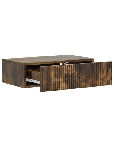 Tavolino da Parete Laterale Rovere Fumo 59 x 34,5 x 17 cm