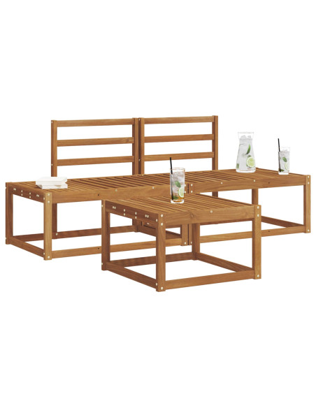 Set di divani da esterno 3 pcs Naturale