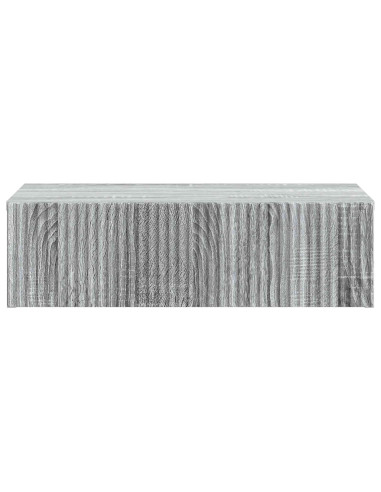 Tavolino da Parete Laterale Grigio Sonoma 59 x 34,5 x 17 cm