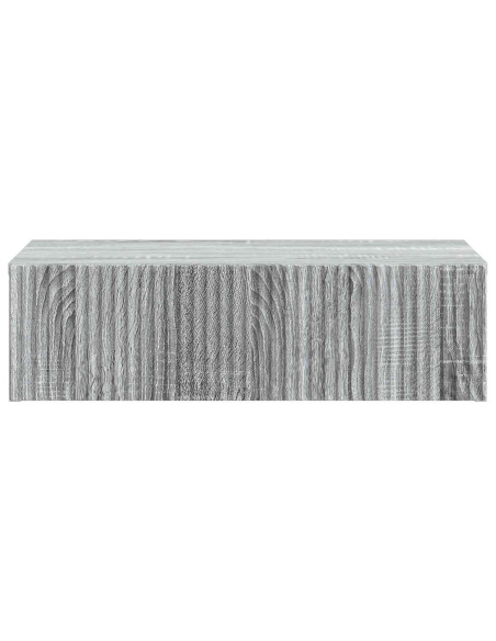 Tavolino da Parete Laterale Grigio Sonoma 59 x 34,5 x 17 cm