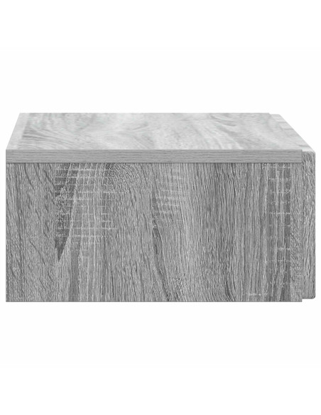 Tavolino da Parete Laterale Grigio Sonoma 59 x 34,5 x 17 cm