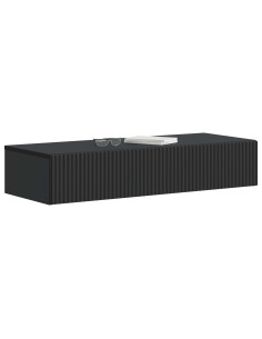 Tavolino da Parete Laterale Nero 87,5 x 34,5 x 17 cm 2