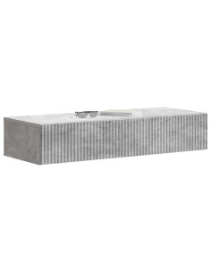 Tavolino da Parete Laterale Grigio Cemento 87,5 x 34,5 x 17 cm 2