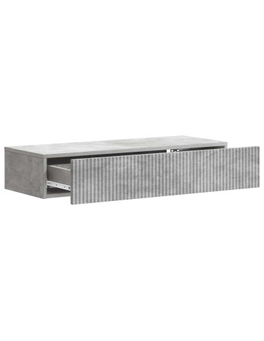Tavolino da Parete Laterale Grigio Cemento 87,5 x 34,5 x 17 cm