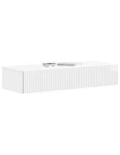 Tavolino da Parete Laterale Bianco Lucido 87,5 x 34,5 x 17 cm 2
