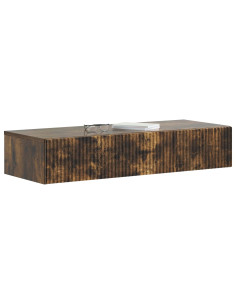 Tavolino da Parete Laterale Rovere Fumo 87,5 x 34,5 x 17 cm 2