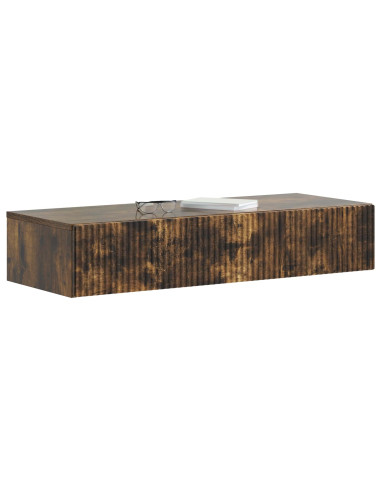 Tavolino da Parete Laterale Rovere Fumo 87,5 x 34,5 x 17 cm